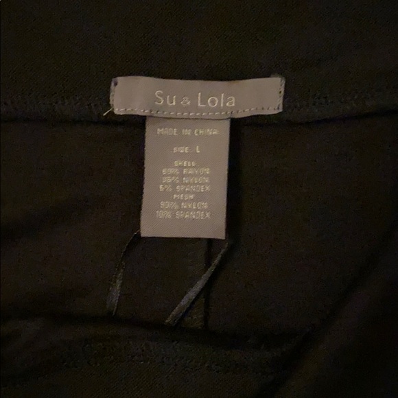 NWT Su&Lola size Large high rise black leggings - Picture 3 of 5